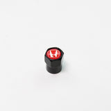 Honda Compatible with Red 4Pcs Tire Valve Stem Caps Anodized Aluminum - Black