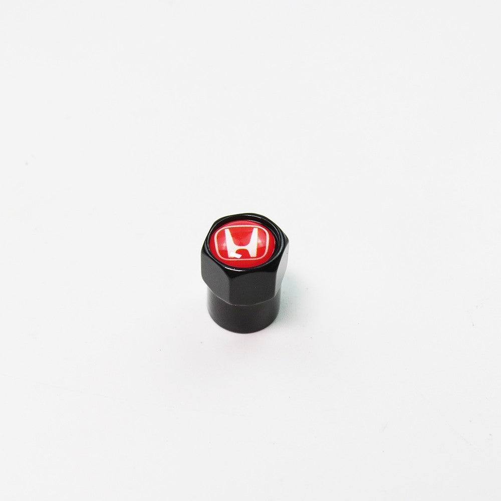 Honda Compatible with Red 4Pcs Tire Valve Stem Caps Anodized Aluminum - Black