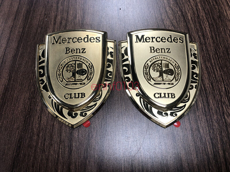 Golden AFFALTERBACH Club For Mercedes Benz Car Body Emblem Rear Trunk Lid Badge