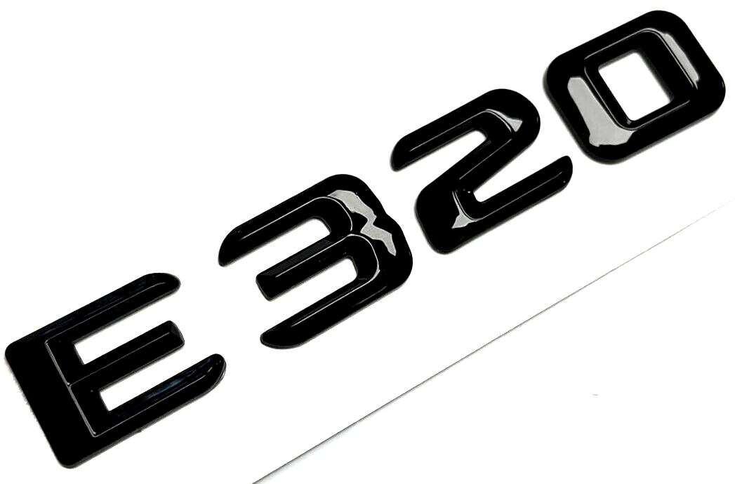 #1 BLACK E320 REPLACEMENT FOR MERCEDES REAR TRUNK EMBLEM BADGE NAMEPLATE DECAL