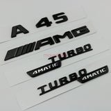 Matte black A45 AMG TURBO 4 MATIC Trunk Emblem Badge Sticker for Mercedes Benz