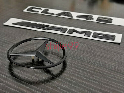 Gloss Black CLA45 AMG and Rear Star replacement PACKAGE Badge Sticker CLA Sedan