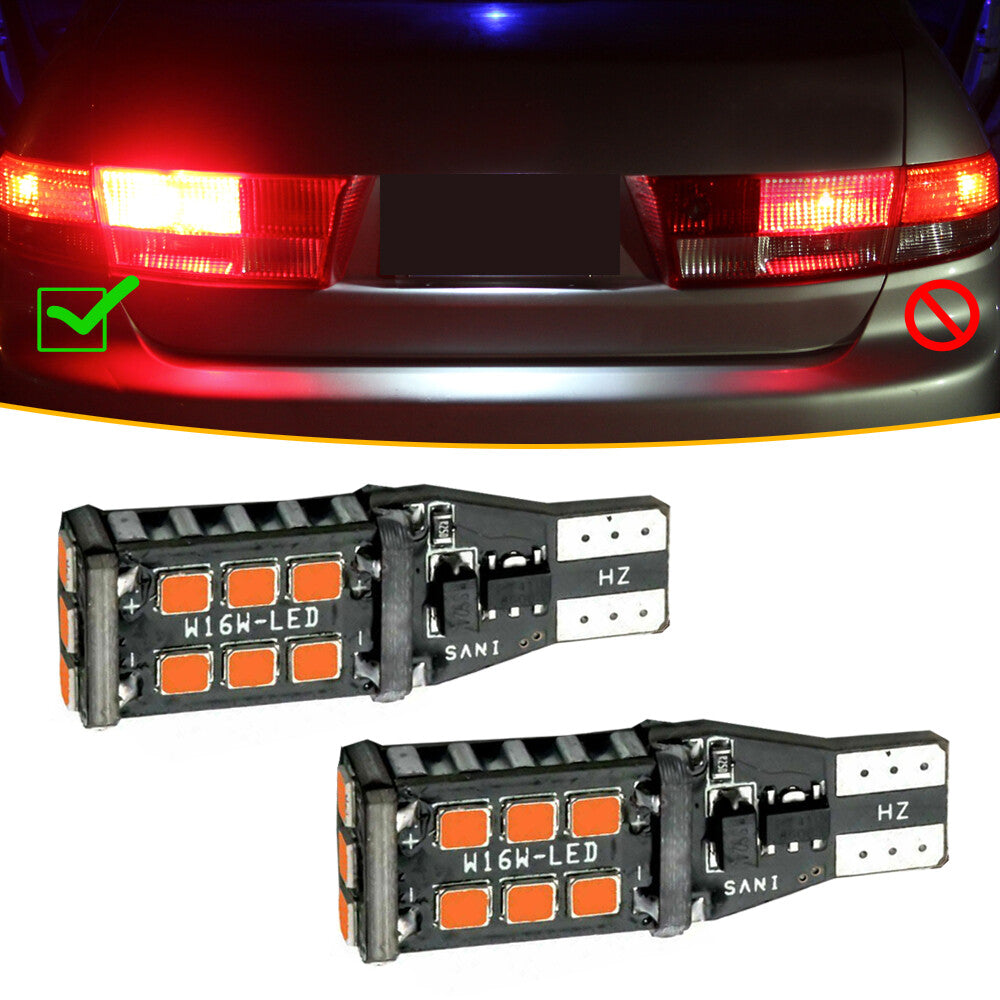 2x Red T15 912 921 Car LED High Mount Stop 3RD Brake Light Bulbs