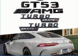 GT53 AMG TURBO 4MATIC+ Plus Emblem glossy Black Badge Combo Set for Mercedes