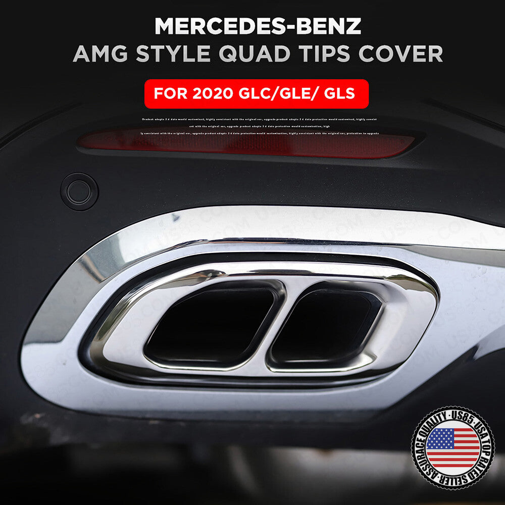 For 2020 GLC GLE GLS AMG Style Quad Exhaust Mullfer Tips Tailpipe Cover Sport
