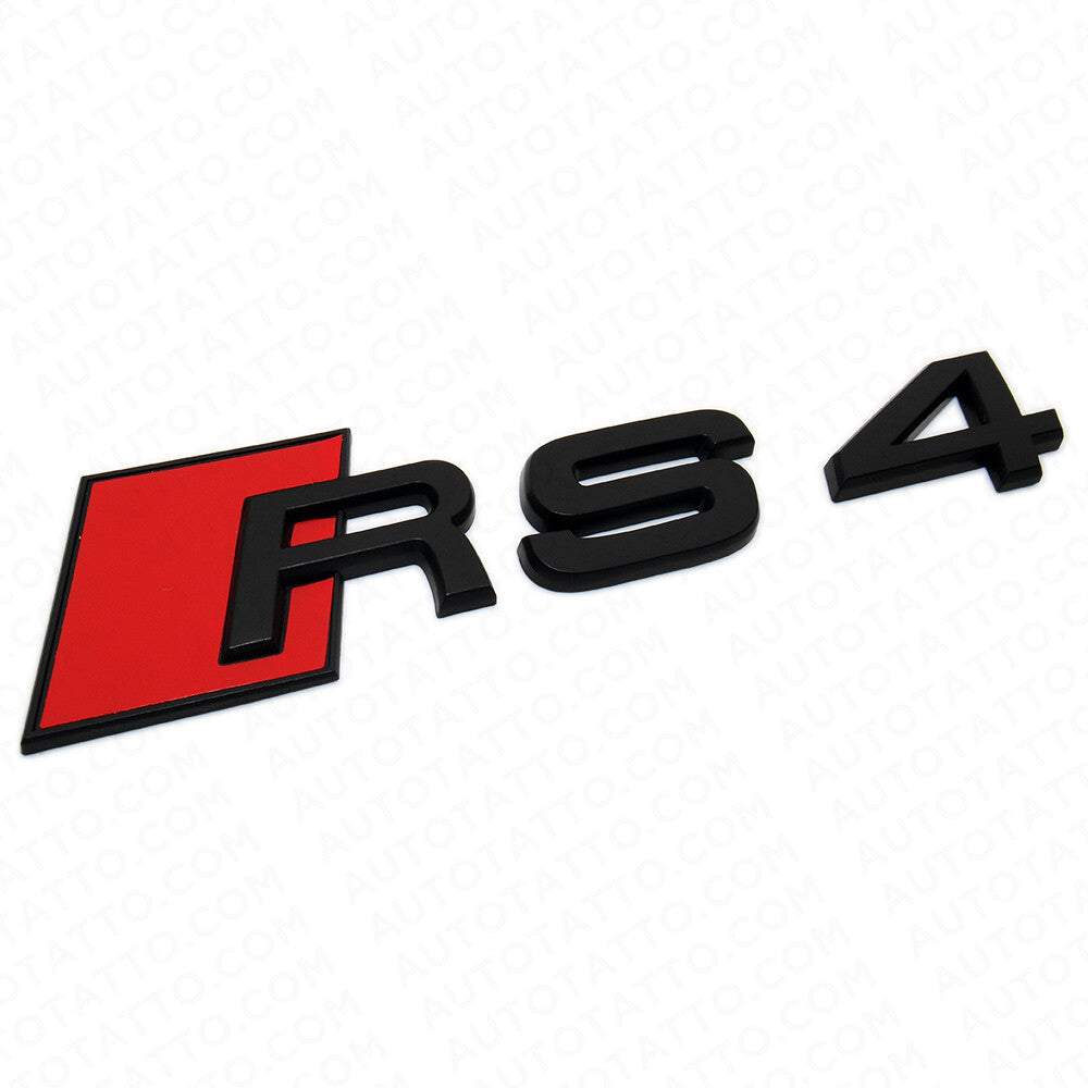 Audi RS 4 Matte Black Rear Letter Tail Nameplate Trunk Emblem Badge Sport