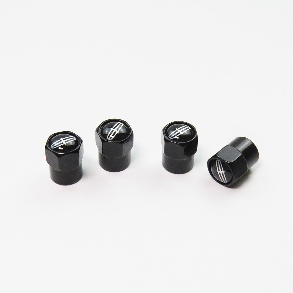 Compatible with Lincoln 4Pcs Tire Valve Stem Caps Black Anodized Aluminum Set
