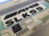 Matt black " SLK55 + AMG " Letters Trunk Emblem Badge Sticker for Mercedes Benz