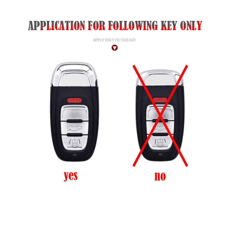 Blue Audi Car Remote Leather Key Fob Case Holder Protect Cover Decoration Gift