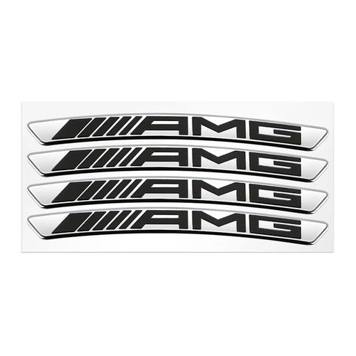 4Pcs Mercedes Benz AMG Aluminium Car Emblem Wheel Hub Rim Badge Stickers Decal