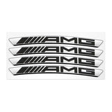 4Pcs Mercedes Benz AMG Aluminium Car Emblem Wheel Hub Rim Badge Stickers Decal