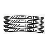 4Pcs Mercedes Benz AMG Aluminium Car Emblem Wheel Hub Rim Badge Stickers Decal