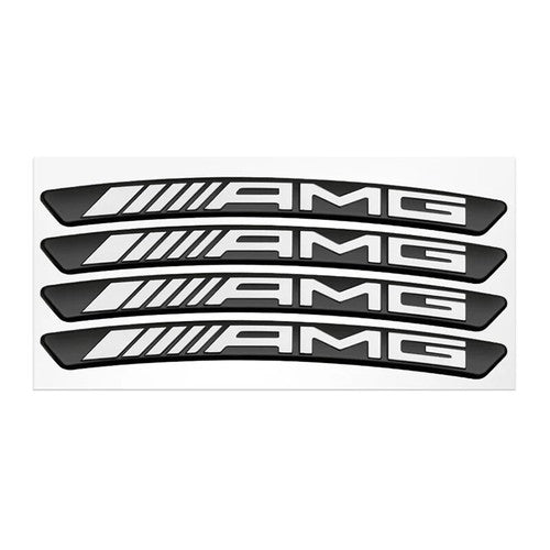 4Pcs Mercedes Benz AMG Aluminium Car Emblem Wheel Hub Rim Badge Stickers Decal