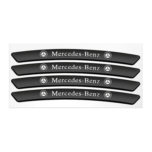 4Pcs Mercedes Benz AMG Aluminium Car Emblem Wheel Hub Rim Badge Stickers Decal