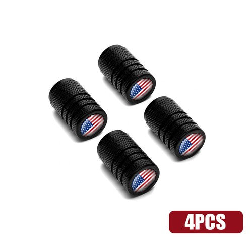 4pcs American Flag Tire Valve Caps Wheel Stem Air Valve Caps Accessories Tire Air Cap