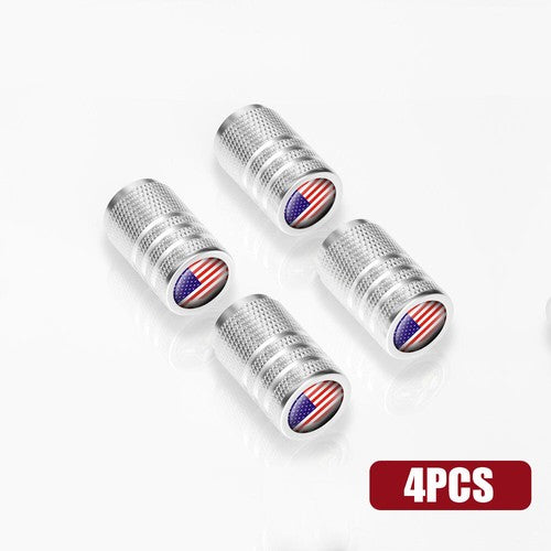 4pcs American Flag Tire Valve Caps Wheel Stem Air Valve Caps Accessories Tire Air Cap