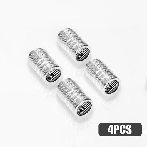 4pcs American Flag Tire Valve Caps Wheel Stem Air Valve Caps Accessories Tire Air Cap