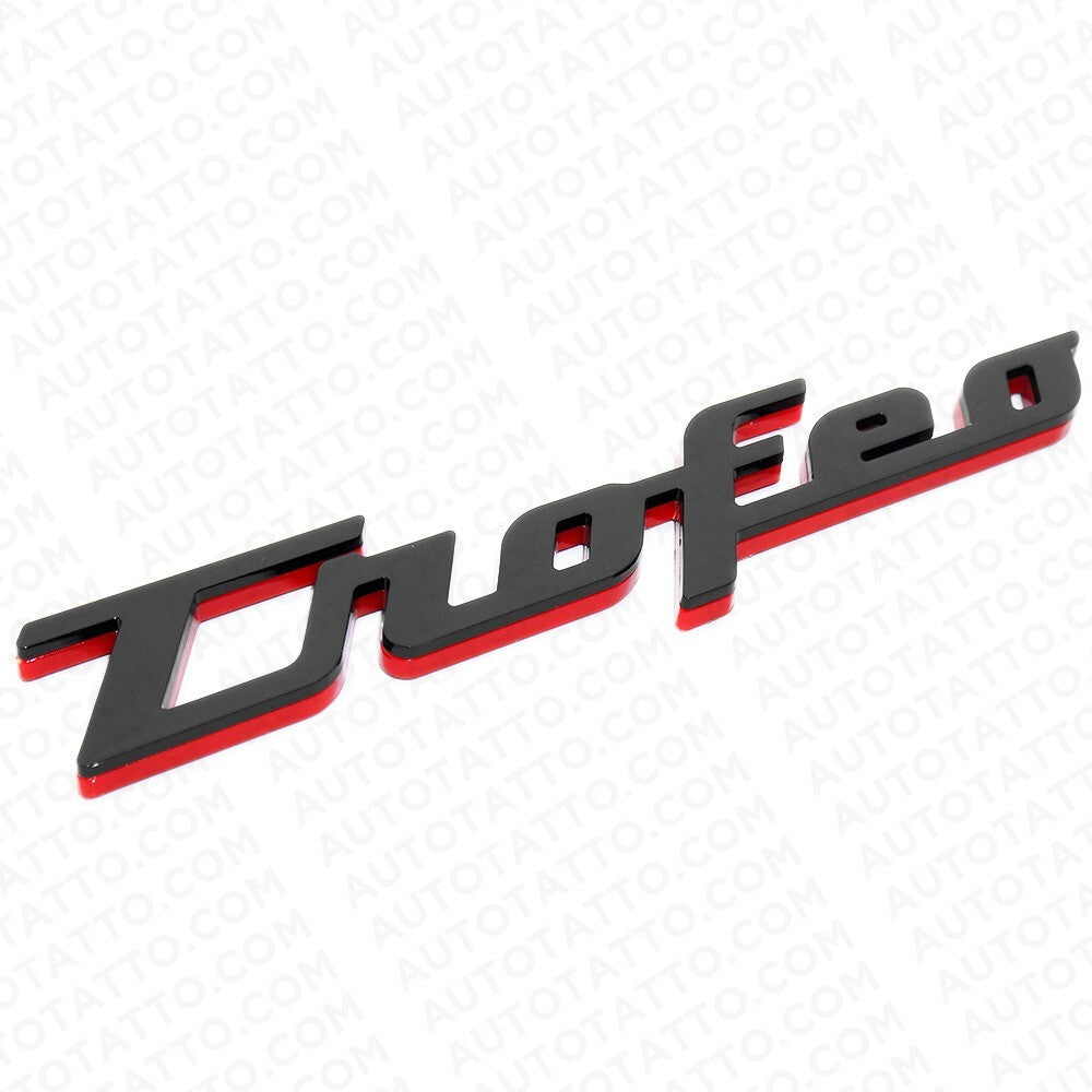 For Maserati Ghibli Levante GT Fender Trofeo Emblem Nameplate Badge Black Red