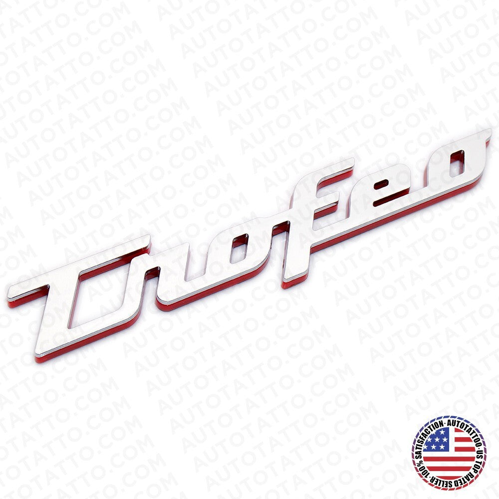 Maserati Levante GT Side Fender Trofeo Emblem Nameplate Badge Chrome Red