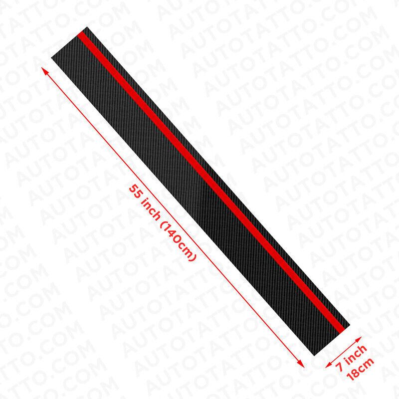 Universal Car Rally Racing Stripes Front Hood 5D Carbon Fiber Decal Wrap Sticker