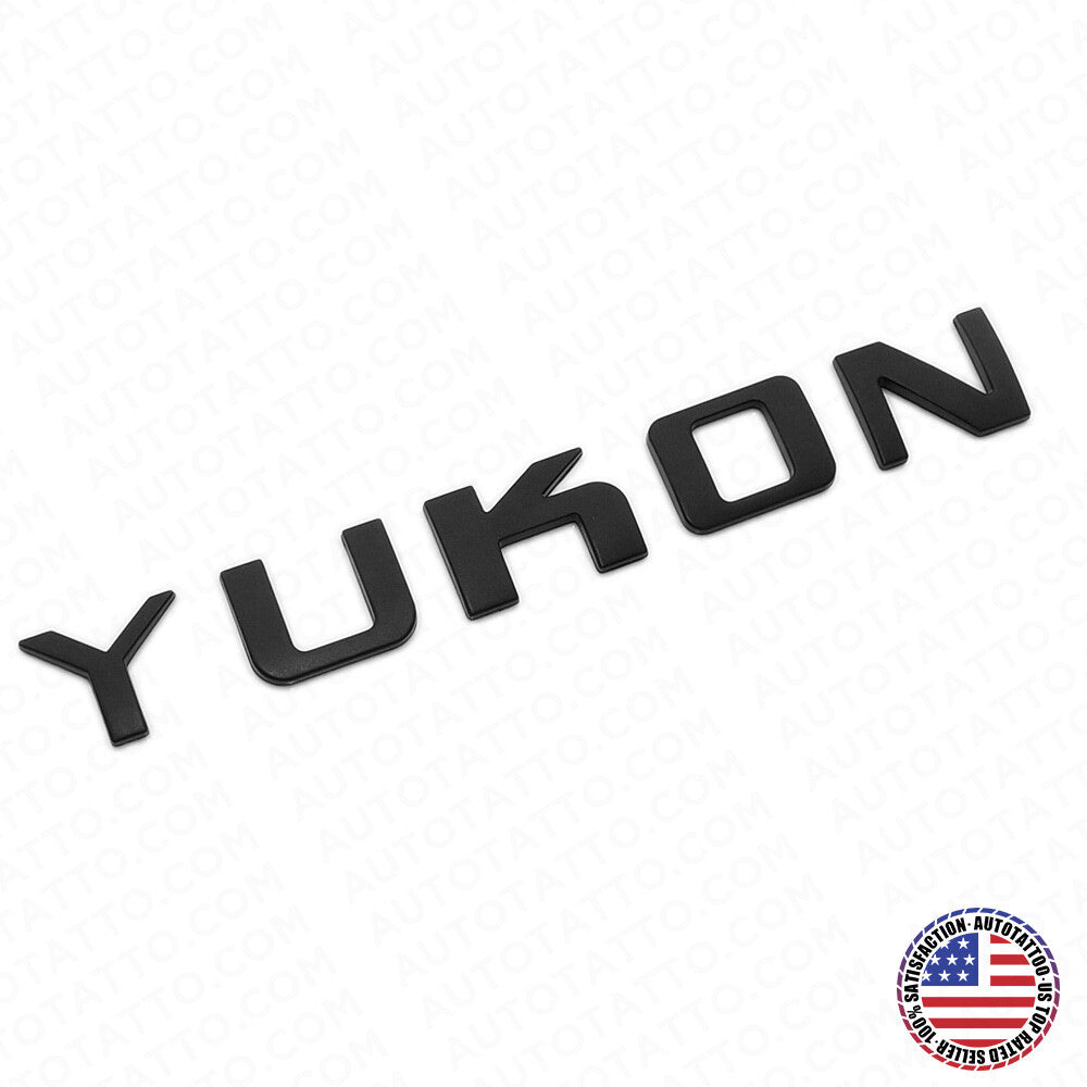 1x YUKON Liftgate Door Letter Nameplate Emblem SUV HD Badge For GMC 3D Black