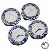 4x Mercedes Wheels Center Cap Hub Star Laurel Wreath Cover Inserts Sport AMG Set