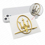 Set Maserati Left Right Side Quarter Panel Rear Logo Badge Emblem Sport Gold