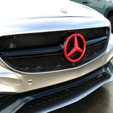 Mercedes-Benz Front Grill Overlays Add-On Logo Cover Emblem AMG Sport 3D Red