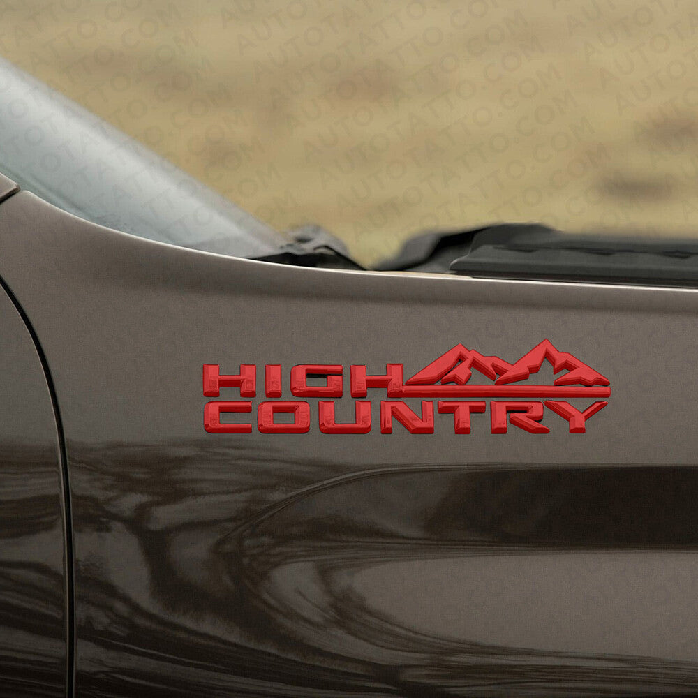 19-21 Red Chevy Tahoe Silverado High Country Fender Letter Logo Emblem Badge