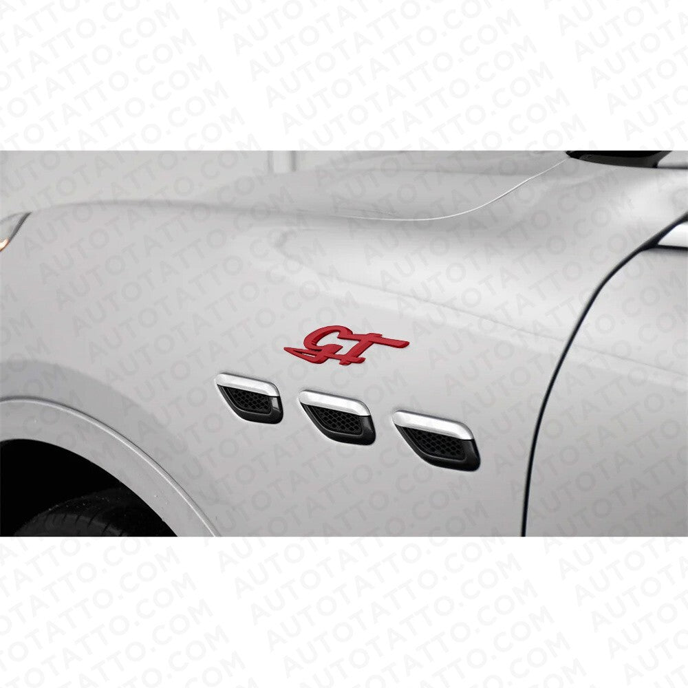 Maserati Ghibli Levante Grecale Front Side Fender Logo GT Emblem Badge Red