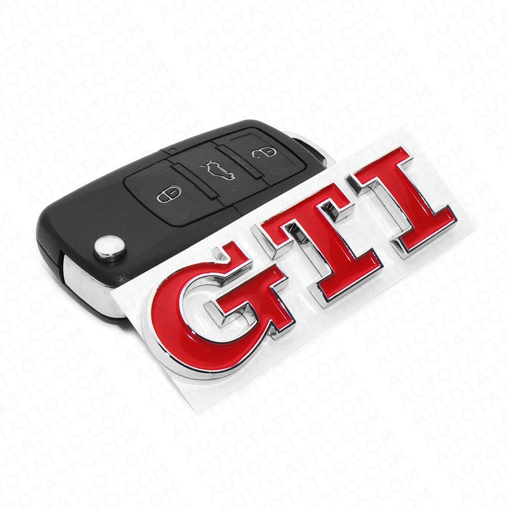 For GTI Liftgate Adhesive Nameplate Badge Logo Emblem Decoration Sport Red