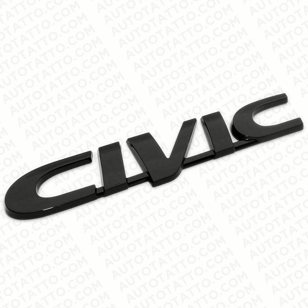 Black Civic Emblem Badge Decal Sticker Trunk Honda JDM Tuner 96-00 6th