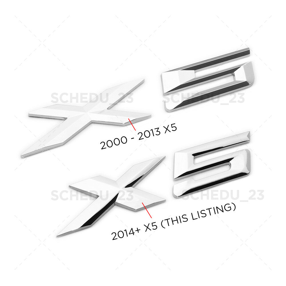 14-26 Chrome BMW X5 Letter Emblem Nameplate Badge Liftgate Rear Trunk ///M Sport