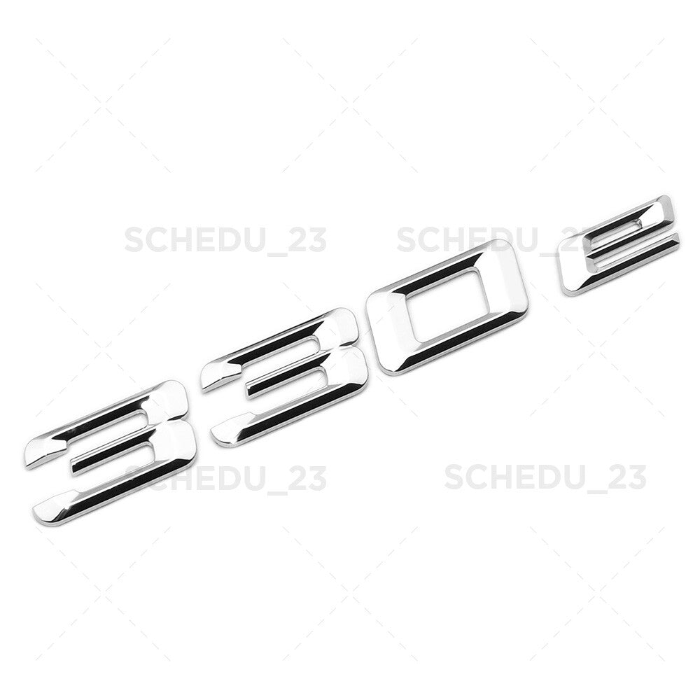 Chrome 330e Letter Logo Emblem Badge Car Trunk Lid M Power Series Performance