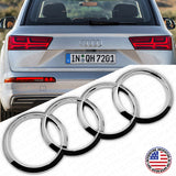 17-19 AUDI Q7 Chrome Rear Trunk Liftgate Rings Badge Logo Emblem Decorate Sport