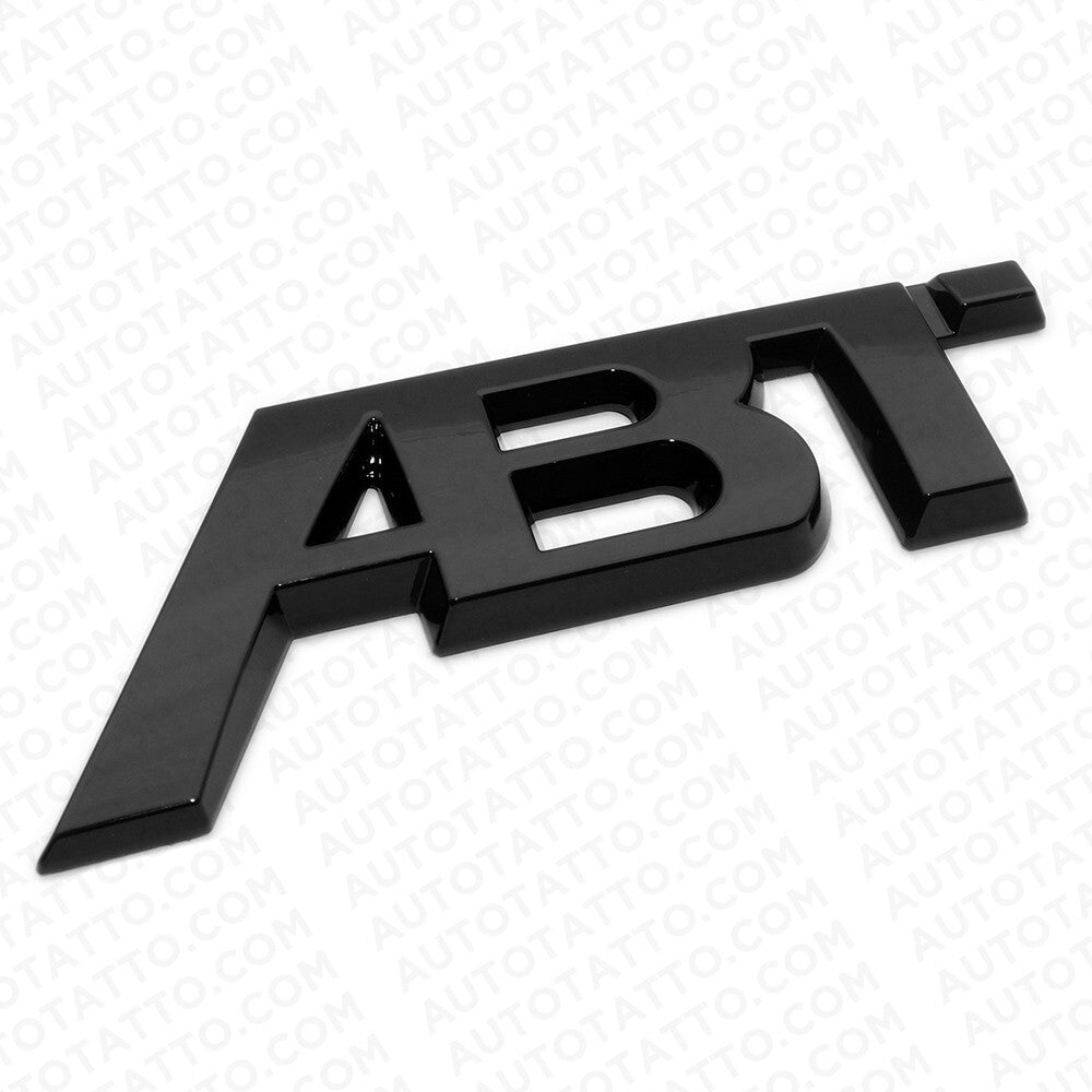 2pcs Audi Tuning ABT Sportsline Fender Badge Emblem Logo Gloss Black Decorate
