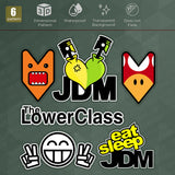 Personality Car Sticker JDM Mario Domo Love Heart Funny Cute 3D Decal Stripe
