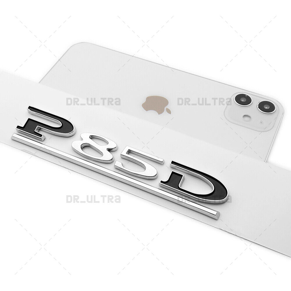 Tesla Liftgate P85D Performance Nameplate Logo Badge Emblem Sport Black Limited