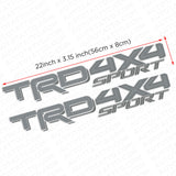 2x 3D TRD 4x4 Sport Dark Grey Pickup Side Bed Truck Logo Sticker Decal Limited