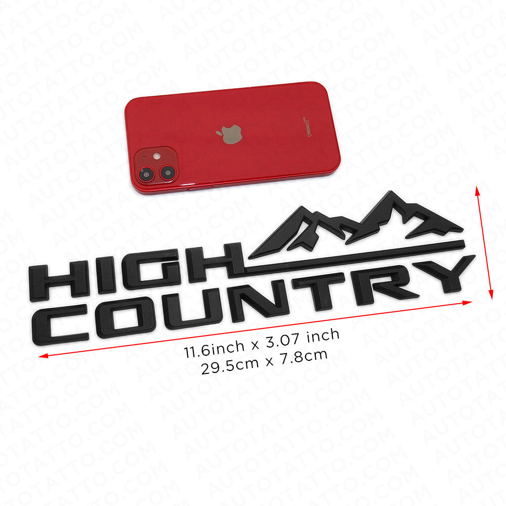 19-21 Matte Black Tahoe Silverado High Country Tailgate Letter Logo Emblem Badge