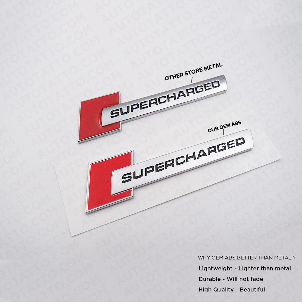 Audi Supercharged Side Fender Marker Nameplate Emblem Badge Decorate ABS Sline