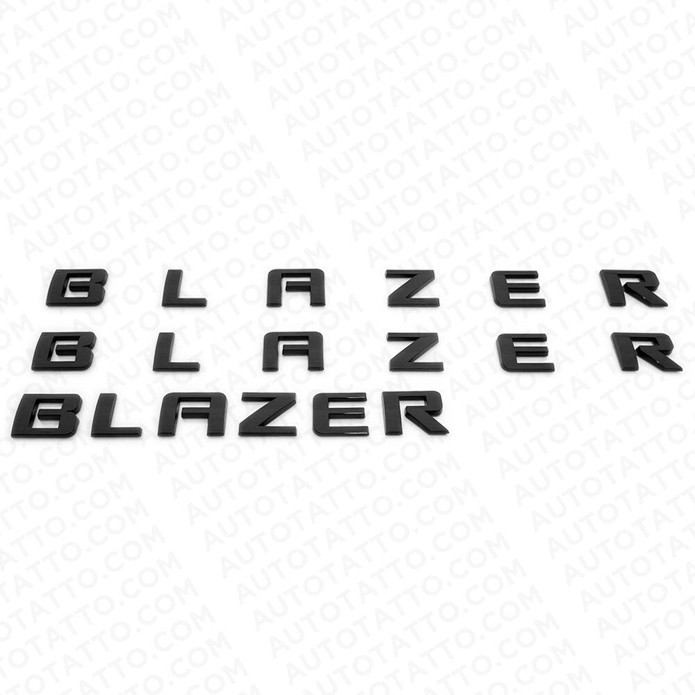 3pcs 19-23 Chevy Blazer Front Door & Liftgate Gloss Black Nameplate Badge Emblem