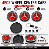 4pcs Wheel Center Caps 3D Emblem Car Tire Hub Cap Replacement for Mercedes-Benz