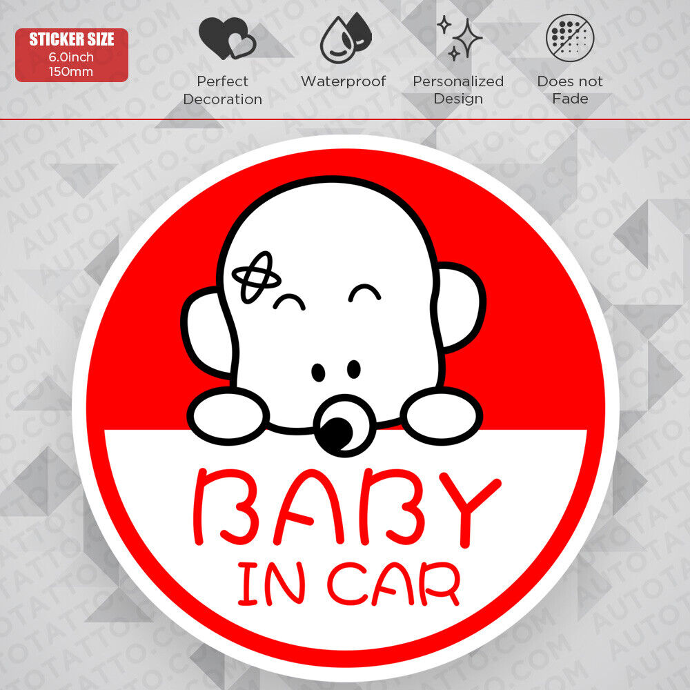 Cute Baby in Car 3D Sticker Decal Kid on Board Truck Van Trunk Window Decorate