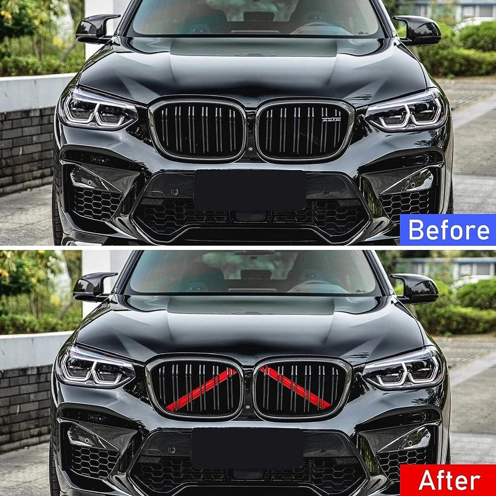 BMW X3 X4 X5 F25 G01 G02 Front Grille Grill Bar V Brace Trim Strips Cover Red