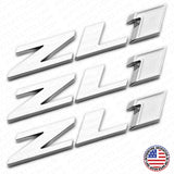 3x Camaro Hood & Rear Bumper ZL1 Nameplate Sport Emblem Decorate Chrome White