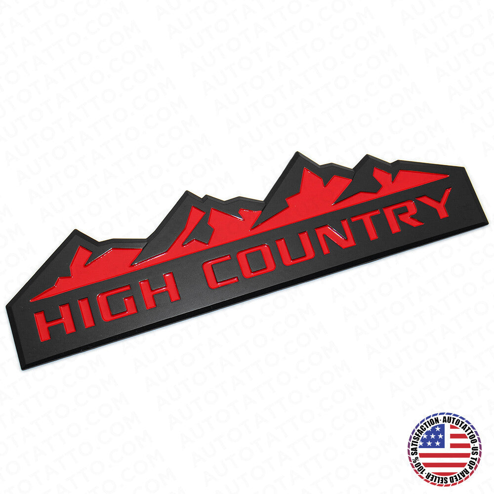 14-19 Chevy High Country Front Door Tailgate Letter Logo Emblem Badge Black Red