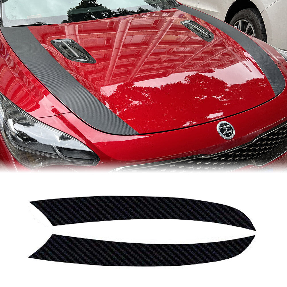 Fit Stinger Car Rally Racing Stripes Front Hood Carbon Fiber Decal Wrap Sticker