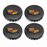 4x Cadillac (ATS CTS DTS SRX STS XLR XTS) 67mm Wheel Center Caps Black Colorful