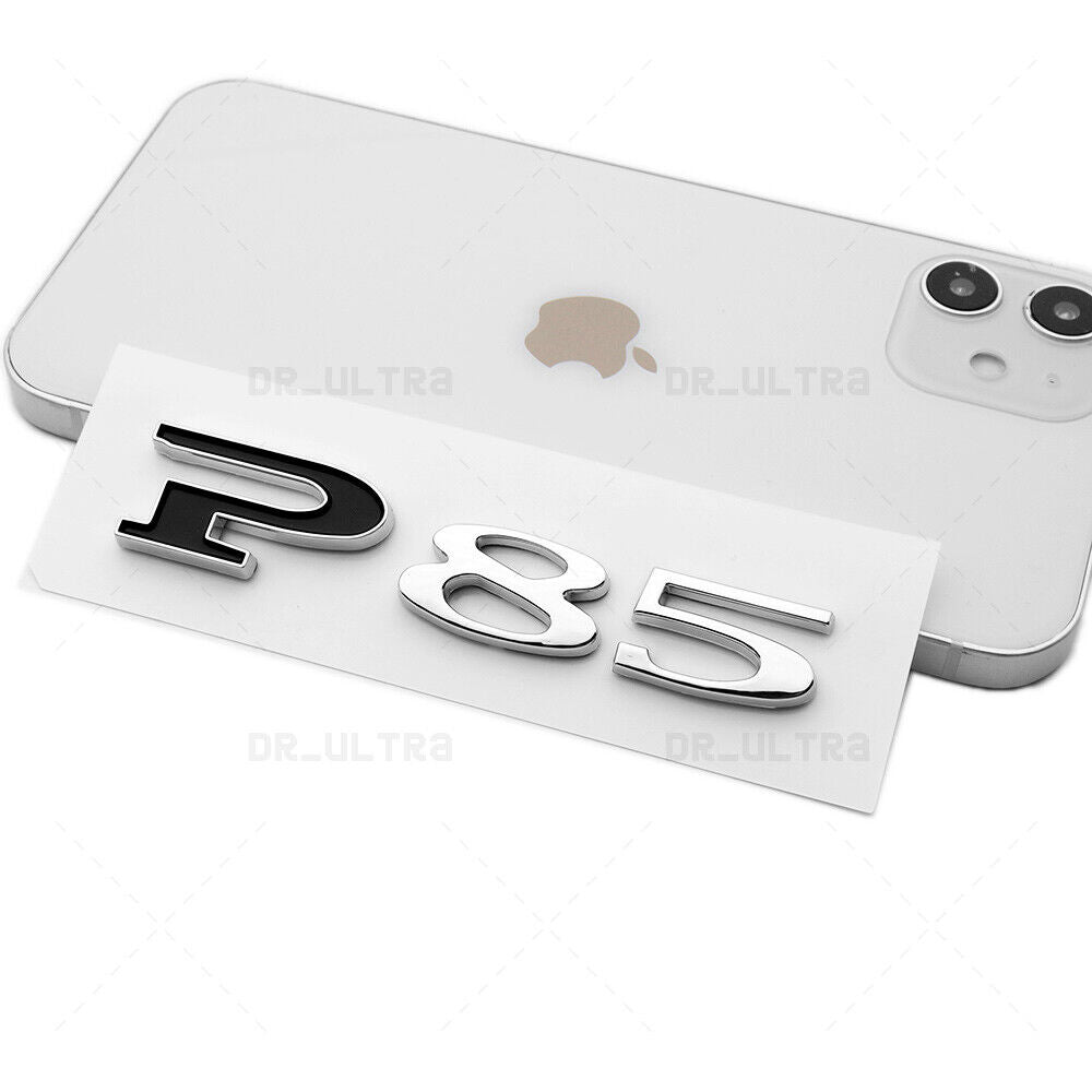 Tesla Rear Liftgate Lid Model P85 Nameplate Logo Badge Emblem Sport Chrome Black